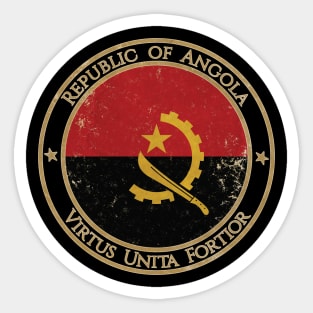 Vintage Republic of Angola Africa African Flag Sticker